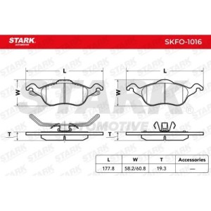 Pastilhas de freio FORD 1064230, 1075558, 1107697