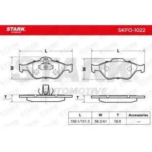 Plaquettes de frein FORD 1101462, 1101463, 1101464