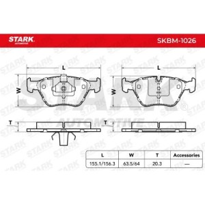 Pastilhas de freio BMW 34111163953, 34111164330, 34111164331
