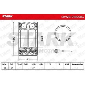 Kit de roulement de roue CHEVROLET 93273303, 1603195, 90447280