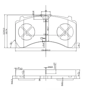 Brake pad kit for Mercedes Arocs, Actros, Antos, Econic