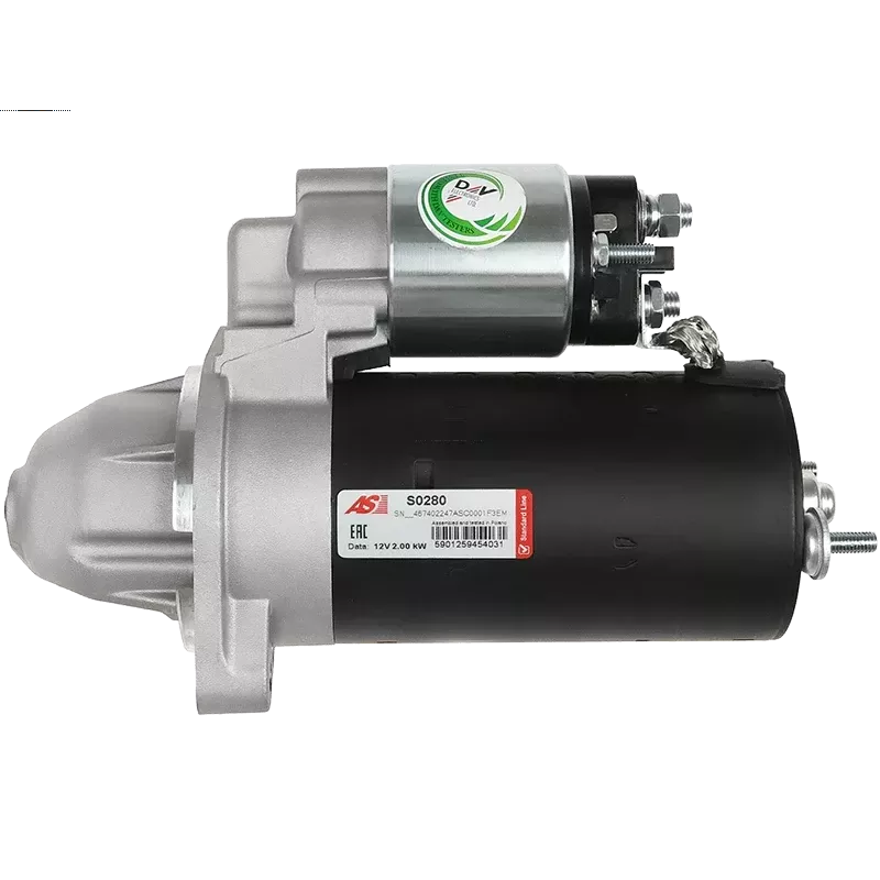 Démarreur 12V 2.00kW 9 dents BOSCH 0001109042, ISKRA / LETRIKA 11.130.899, 11.131.674, AZE2573, IS0899