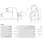 Démarreur 12V 4.00kW 11 dents AS-PL S0286, BOSCH 0001260001, 0001260004, CARGO 114275, JOHN DEERE RE526375