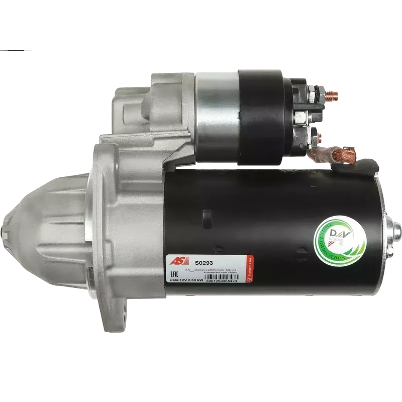 Démarreur 12V 2.50kW 9 dents AS-PL S0293, BOSCH 0001109369, DEUTZ 01182382, KHD 1181751, 1182124
