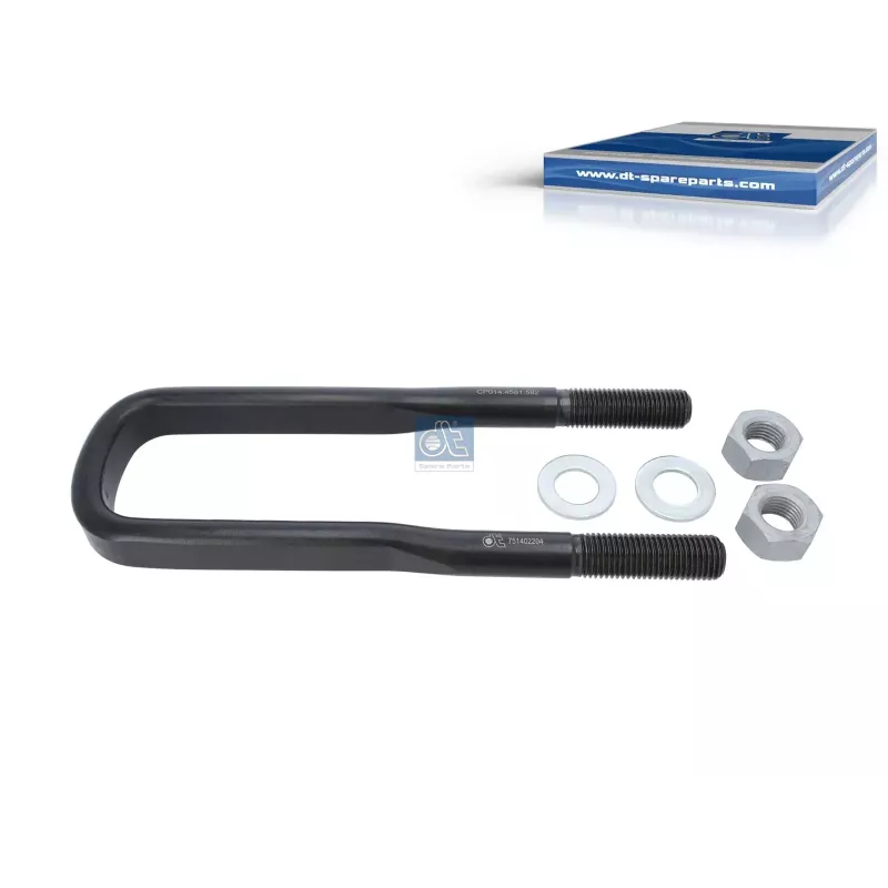 Kit de bride de ressort, r: 25 mm, R: 130 mm, M30 x 3,5, LTh: 90 mm, L: 404 mm, w: 95 mm, 10.9 Pour Scania L, P, G, R, S-Serie