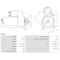 Démarreur 12V 1.10kW 9 dents AS-PL S0312, BOSCH 0001107033, 0001107051, 0001107062, 0001108129