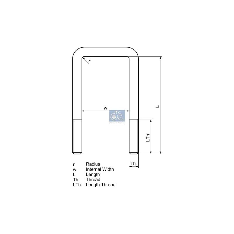 Bride de ressort, M24 x 3, LTh: 70 mm, L: 210 mm, w: 102 mm Pour Volvo FL - 22037759 - 23058710 - 3987325 - ZG.41841-0008