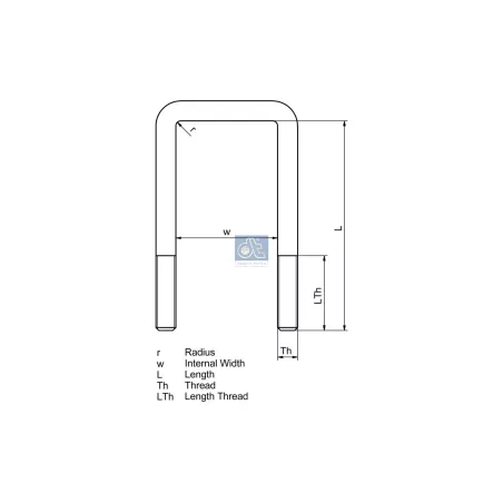 Bride de ressort, M24 x 3, LTh: 70 mm, L: 210 mm, w: 102 mm Pour Volvo