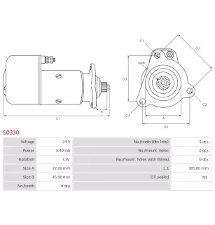 Démarreur 12V 2.30KW 10 dents MERCEDES 0001518201, 0031518401, A0001518201, A0031518401, PRESTOLITE 860667GB