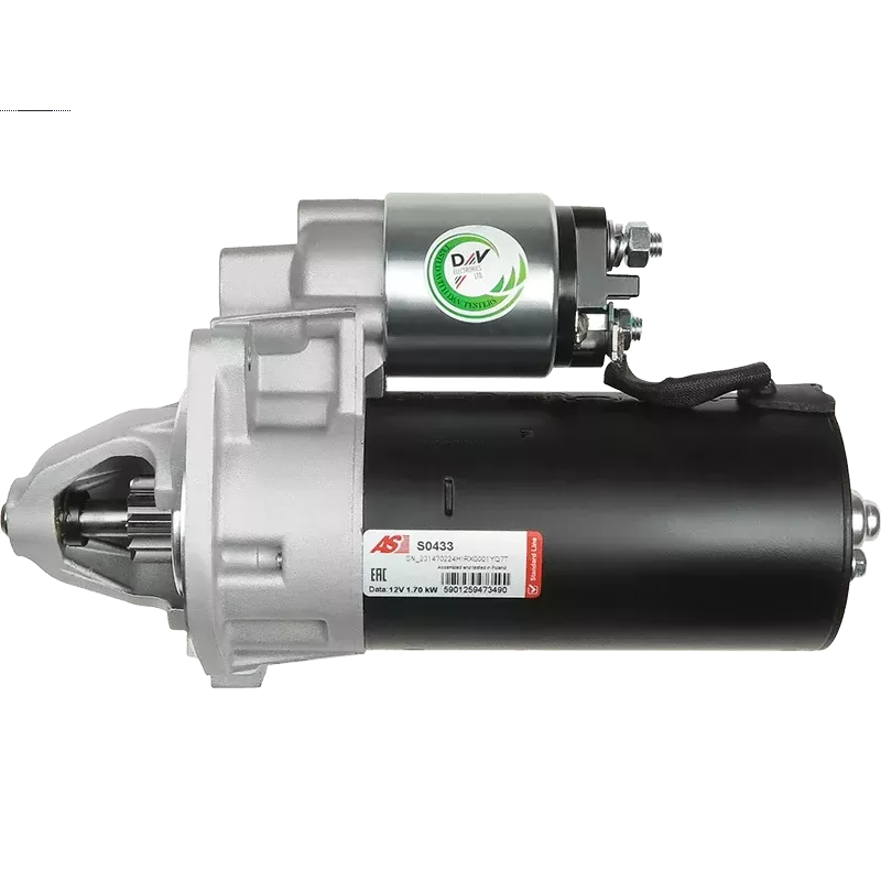 Démarreur 12V 1.7kW 10 dents AS-PL S0433, BOSCH 0001110025, 0001110082