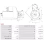 Démarreur 12V 2.20kW 9 dents AS-PL S0482, UD01859S, BOSCH 0001109344, 0001109345, 0001218174