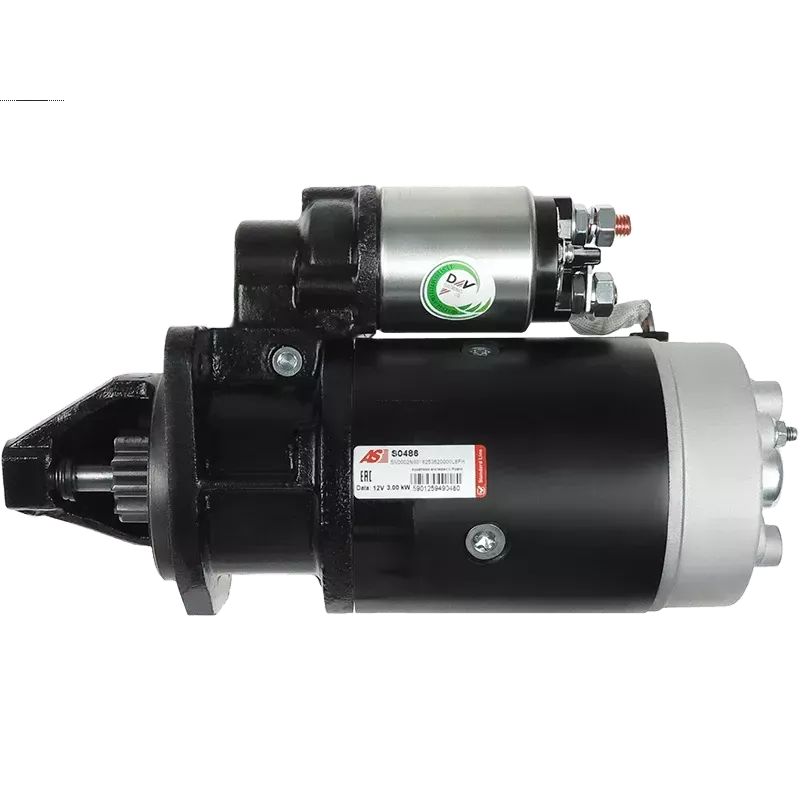 Démarreur 12V 3.00kW 10 dents AS-PL S0486, UD01754S, BOSCH 0001367022, 0001369002, 0001369006