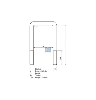 Bride de ressort, r: 5 mm, M20 x 2,5, LTh: 70 mm, L: 260 mm, w: 102 mm Pour Volvo F, Volvo FL, Volvo N - 1590941 - 20442789