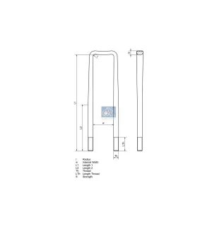 Bride de ressort, M24 x 3, LTh: 70 mm, L: 470 mm, w: 92 mm Pour Renault C-Serie, Renault D-Serie, Renault Premium - 7420442768