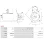 Démarreur 12V 1.20kW 9 dents AS-PL UD12002S, BOSCH 0001107463, 0001107464, F042200182, VW 026911023C