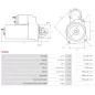 Démarreur 12V 1.10kW 11 dents AS-PL S0539, UD01255S, BOSCH F000AL0100, FIAT 46803965, LOGISTIK 331422