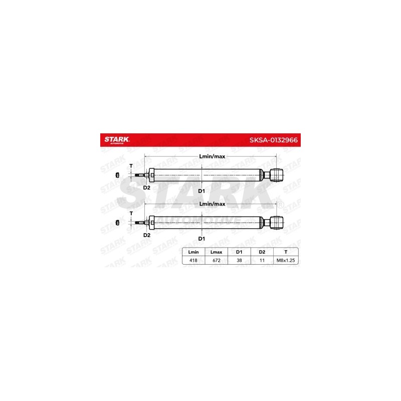 Amortisseur FORD 1576245, 8V5118080BF, D6512870XA