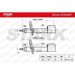Amortisseur RENAULT 543022134R, 8200127279, 8200127280
