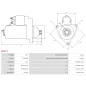 Démarreur 12V 2.00kW 10 dents AS-PL S0571, UD12951S, BOSCH 0001125057, 0001125058, CARGO 116568