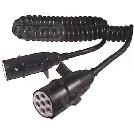 Cable espiral para remolque de 24 voltios.