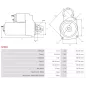 Démarreur 12V 2.40kW 11 dents AS-PL UD12681S, BOSCH 0001362064, 0001362301, 0986012680, CASE 3218674R91