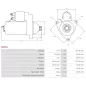 Démarreur 24V 5.50kW 13 dents AS-PL S0594, UD13031S, BOSCH 0001261041, 1261041, 986024670