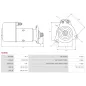 Démarreur 24V 15.00kW 17 dents AS-PL S0596 UD12682S, BOSCH 0001601007, 0001601091, KHD 01301737