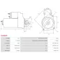 Démarreur 12V 1.10kW 10 dents Remplace BOSCH 0001137005, 0001137006, 0001170610, 0001170611, 0986025210