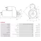 Démarreur 12V 1.40KW 10 dents PEUGEOT 1005831356, 19D10239SC, 5802-W9, 5802CY, 5802FJ, 5802FK