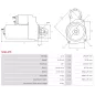 Démarreur 12V 2.50kW 9 dents Remplace BOSCH 0001109306, 0001109307, 0001109366, 0001109371, 0001109375