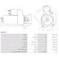 Démarreur 12V 3.10kW 9 dents AS-PL S0631S, UD13944S, BOSCH 0001367019, 0001367072, 0001369007