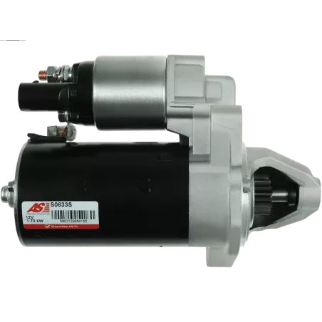 Démarreur 12V 1.70kW 9 dents AS-PL UD13935S, BOSCH 0001108206, DELCO DRS0373, VW 07C911023D, 07C911023F