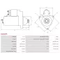 Démarreur 12V 1.70kW 13 dents BOSCH 0001179504, 0001179505, 0001179508, 0001179509, 0001179516