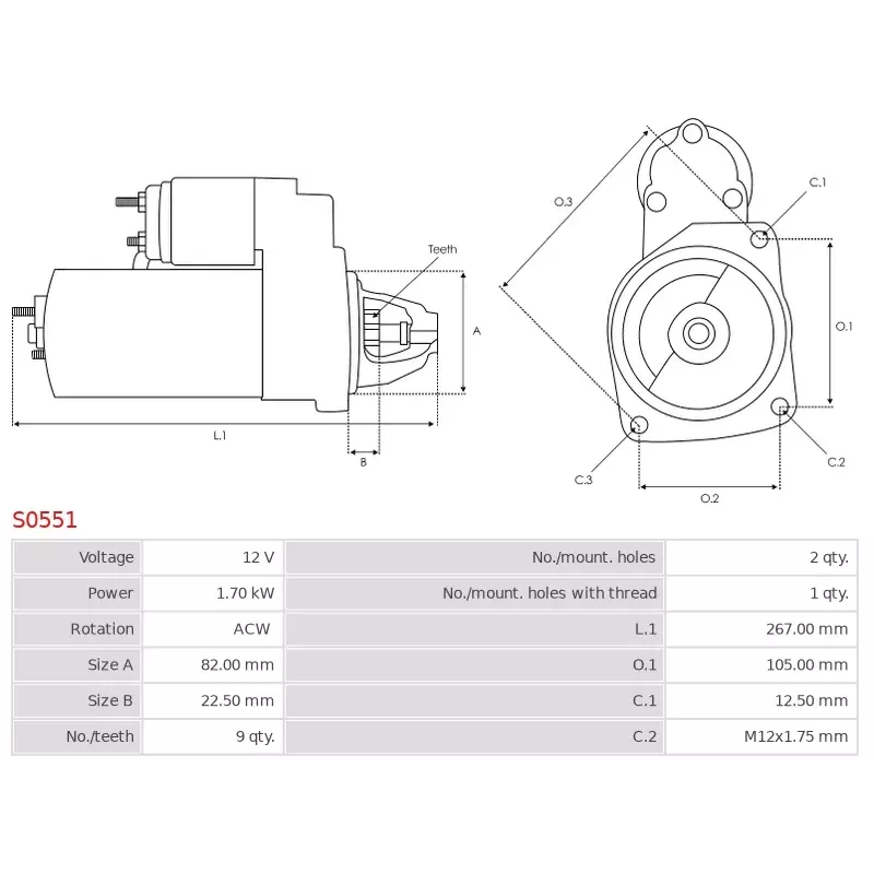 Démarreur Remis à Neuf Bosch Pour Porsche 968 3.0 - Réf. 0001110073 - Garanti