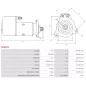 Démarreur 12V 3.60kW 11 dents AS-PL UD14542S, BOSCH 0001413011, 0001413012, 0001418007, 0001418013