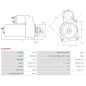 Démarreur 12V 0.90kW 9 dents Remplace BOSCH 0001106011, 0001106015, 0001107402, 0986018010, 0986018011