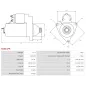 Démarreur 12V 1.00kW 10 dents BOSCH 0001120408, 0001120409, 0986020220, CARGO 114176, DELCO DRT0220