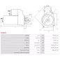 Démarreur 12V 2.20kW 11 dents AS-PL UD14273S, BMW 12417838020, 12417843526, 12417843530, BOSCH 0001148015