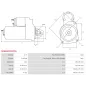 Démarreur 12V 1.80kW 9 dents AS-PL UD807282(BOSCH)S, BOSCH 0001110022, 0001110023, 0001110045, 0001110046