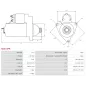 Démarreur 12V 2.20kW 9 dents BOSCH 0001125607, 0001125608, DELCO DRS0874, DS1984, VALEO 458813