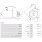 Démarreur 12V 3.00kW 9 dents AS-PL S0673S, UD14886S, BOSCH 0001359071, 0001367030, 0001367073