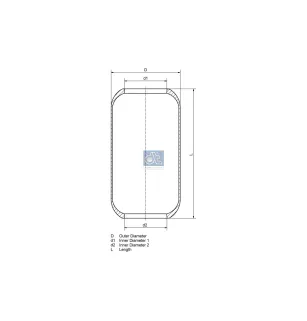 Air Cushion, senza pistone, d: 131 mm, d1: 240 mm.