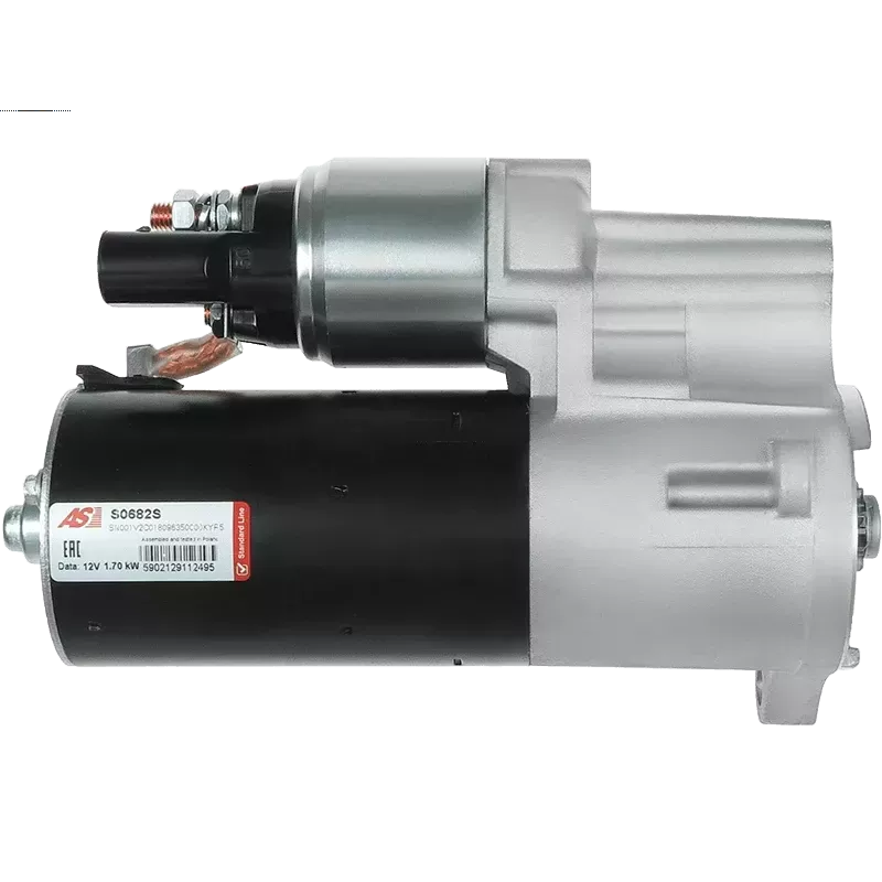 Démarreur 12V 1.70kW 9 dents AS-PL UD16907S, BOSCH 0001123024, 0001123025, DELCO DRS0086, PORSCHE 95560410710