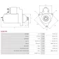 Démarreur 12V 0.90kW 10 dents BOSCH 0001120400, 0001120401, CARGO 113515, DELCO DRT0780, DT1890