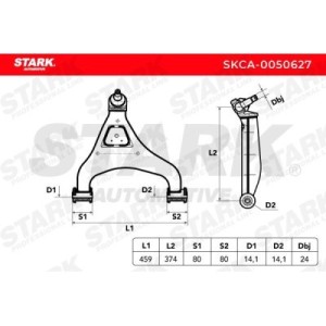 Bras de suspension MERCEDES-BENZ 46294, 57275, 2D0407021B