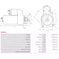 Démarreur 12V 2.20kW 10 dents AS-PL S0693S, UD15215S, BOSCH 0001218812, 9000331417, 9000331423