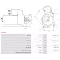 Démarreur 12V 2.20kW 10 dents AS-PL S0708S, UD20345S, BOSCH 9000453074, F000AL0138, FORD XC4511001CA