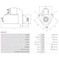 Démarreur 12V 0.80kW 9 dents AS-PL S0717S, UD47334S, BOSCH 9000082076, F000AL0400, VW 554911023B