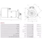 Démarreur 24V 5.40kW 9 dents AS-PL S0727S UD16616S, BOSCH 0001415001, 0986011570, 0986011573