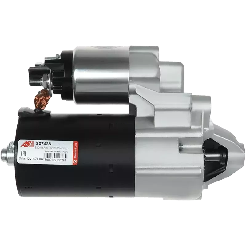 Démarreur 12V 1.70kW 12 dents AS-PL UD20321S, BOSCH 0001136005, 0001136006, DELCO DRS1208, DS2318